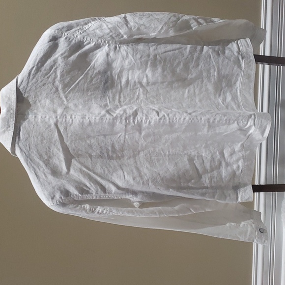 Nwt Xl Cynthia Rowley linnen jacket white with silver zipper - Picture 8 of 12